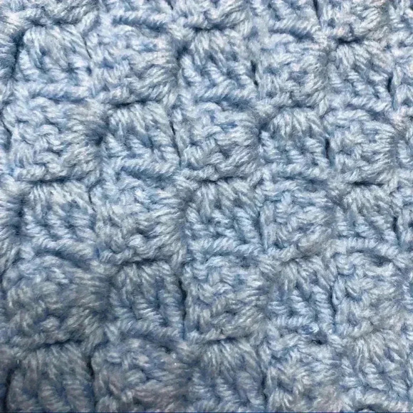 Knit Bear Baby Blanket  Blue - Picture 13 of 16